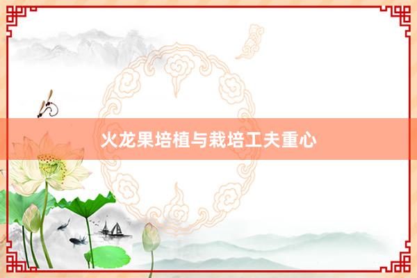 火龙果培植与栽培工夫重心